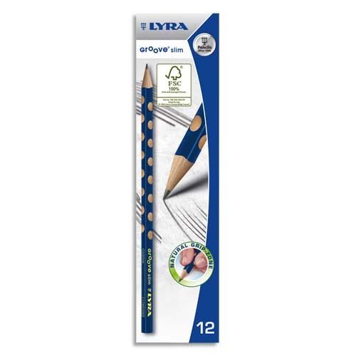 [636310] LYRA Crayons graphite triangulaires Groove Slim avec grip zone pour gauchers et droitiers mine HB